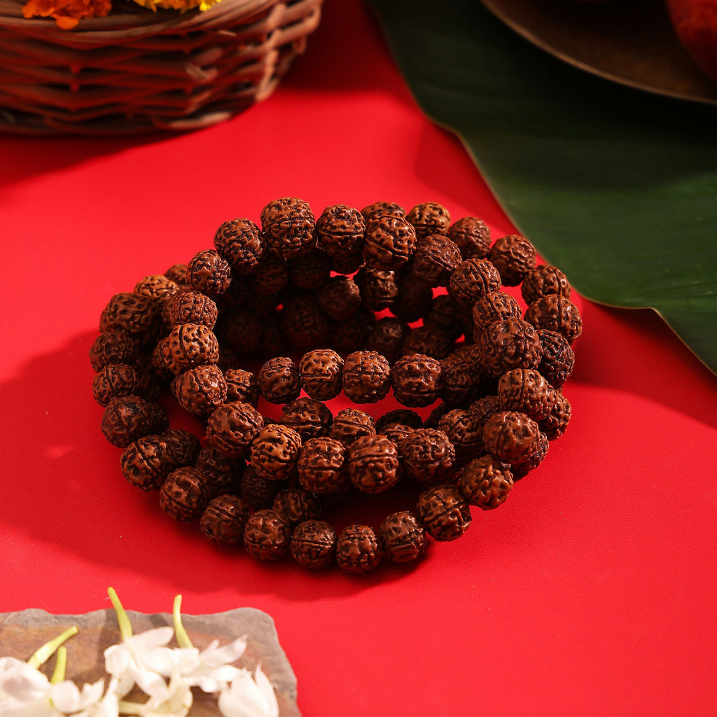 Pujashree Rudraksh Mala Medium 13mm – Divine Spiritual Beads for Puja, Yoga & Daily Meditation