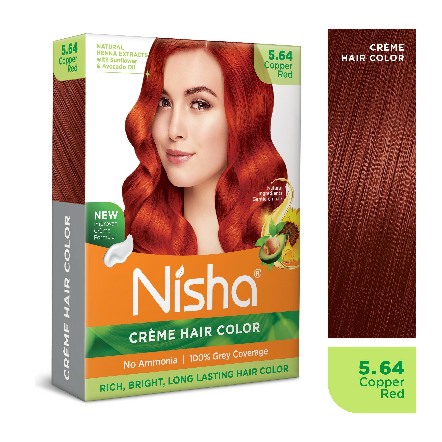 Nisha Creme Hair Color for Women - Copper Red