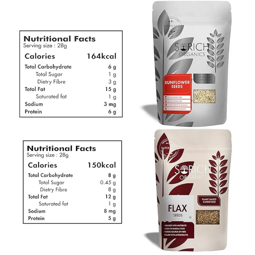 Sorich Organics Raw Flax Seeds & Sunflower Seeds Superfood Combo