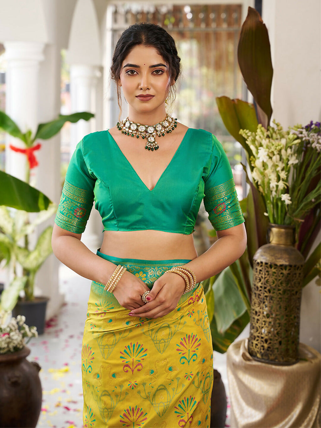 Shree Shyam Fashion Mustard Yellow Soft Silk Saree