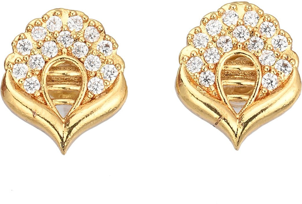 AanyaCentric Elegant Gold-Polished Ad American Diamond Earrings for Women Girls of All Ages