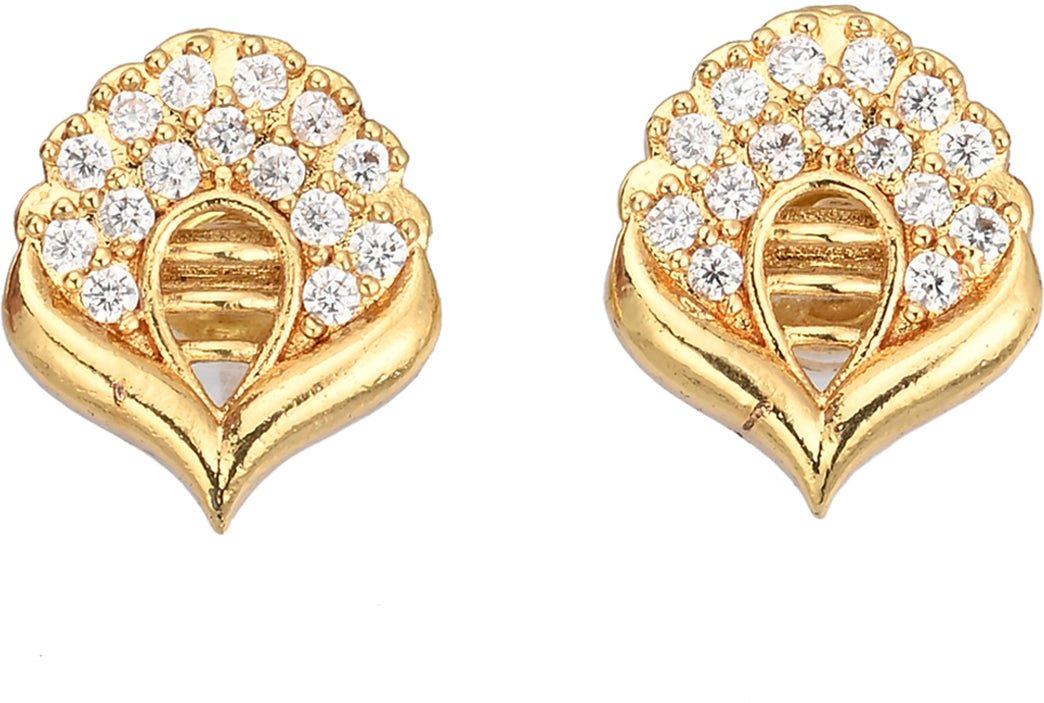 AanyaCentric Elegant Gold-Polished Ad American Diamond Earrings for Women Girls of All Ages