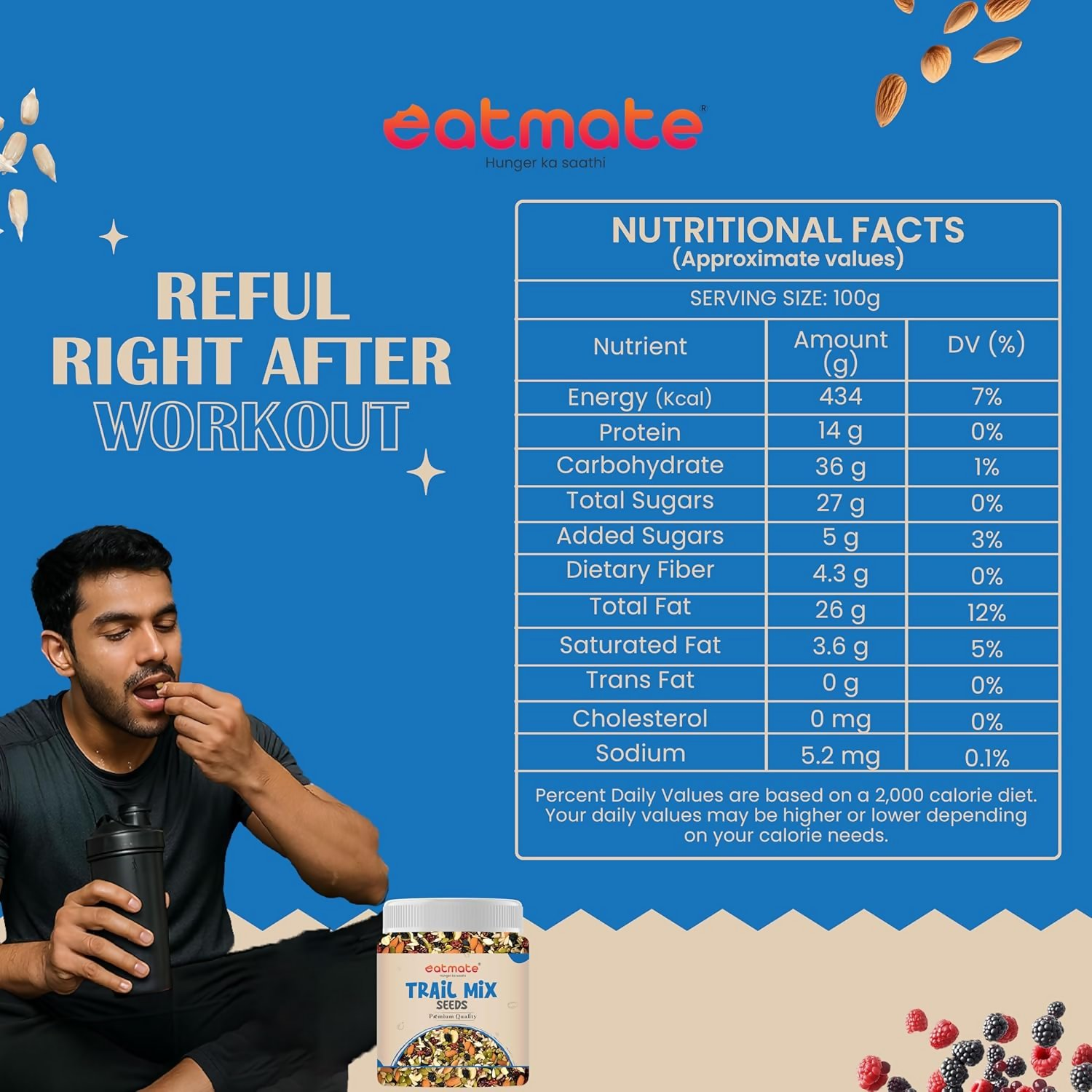 Eatmate Absolute Healthy Dry Fruits and seedMix Premium Trail Mix