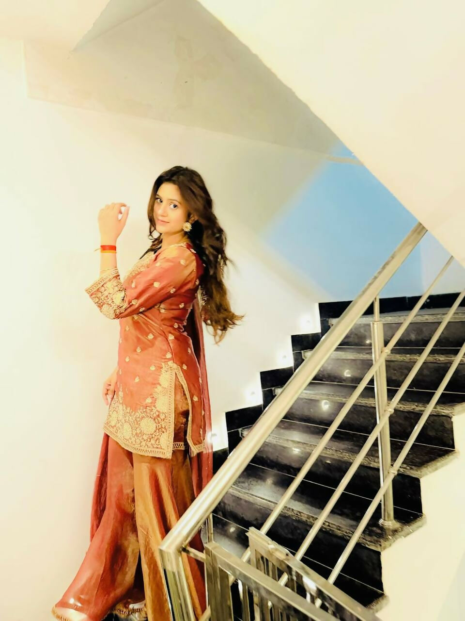 Teeya Creation Goldern Fendy Silk Embroidery Work Designer Wedding Wear Palazzo Suit