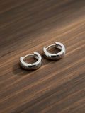 NVR Men's Silver Plated Hoop Earrings