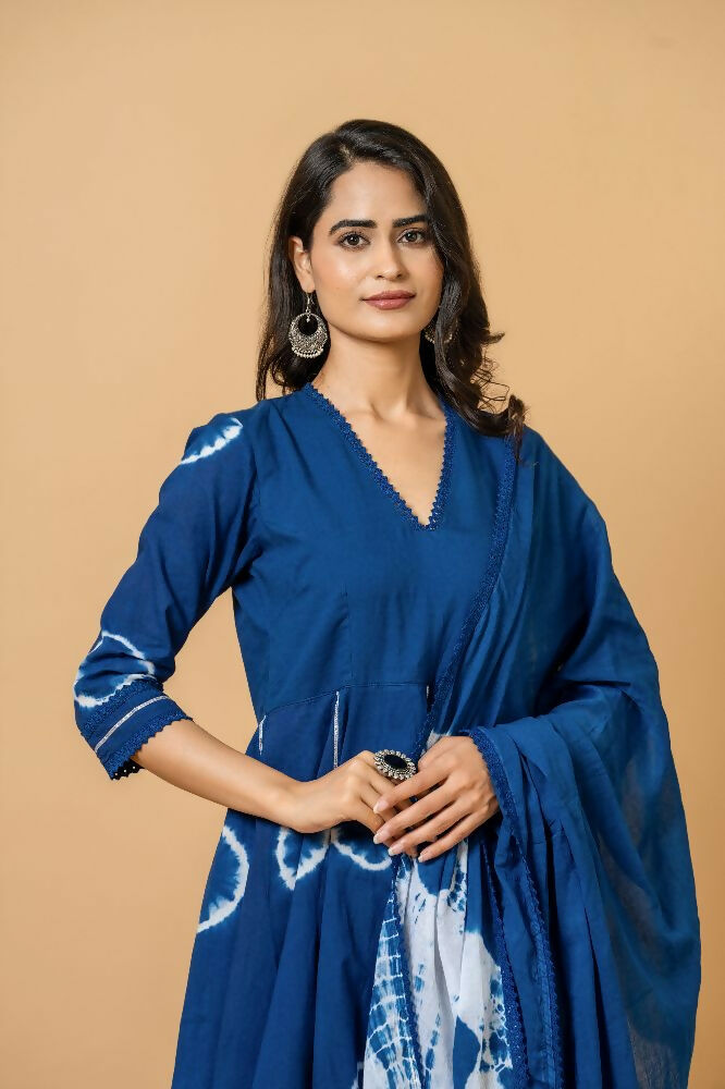 Joban Fashion Blue Tie & Dye Cotton Suit Set