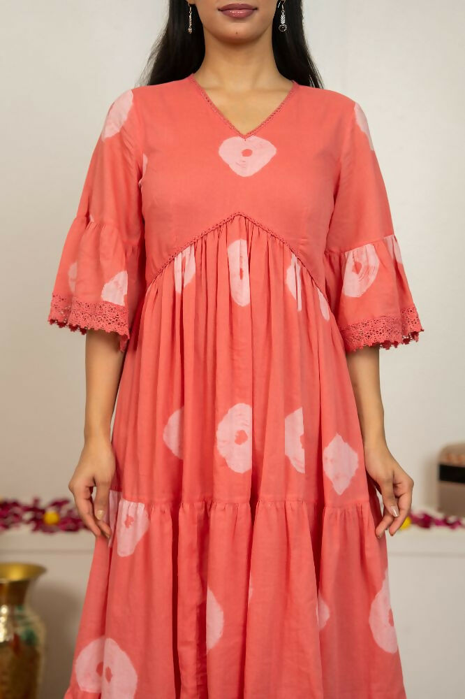 Joban Fashion Pink Tie & Dye Cotton Suit Set