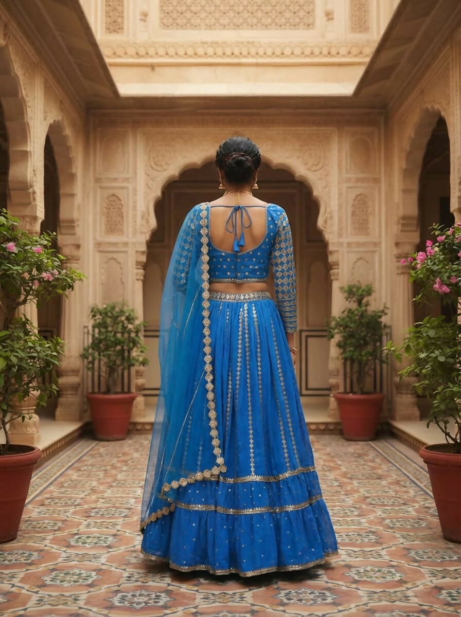 Lehenga Mart Designer Indian Wedding Lehenga Choli-Blue