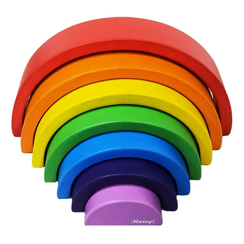 Matoyi Rainbow Colored Bowling Pin And Stacker Combo