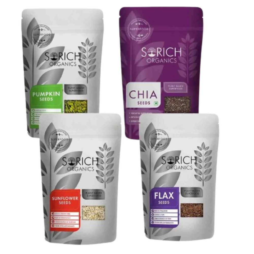 Sorich Organics Sunflower Seeds, Pumpkin Seeds, Chia Seeds and Flax Seeds