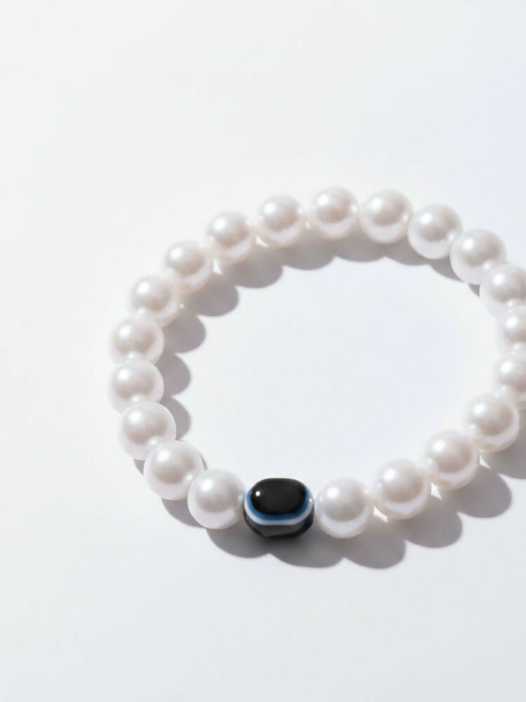 NVR Black Evil Eye White Bracelet for Men & Women
