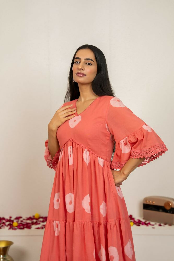 Joban Fashion Pink Tie & Dye Cotton Dress