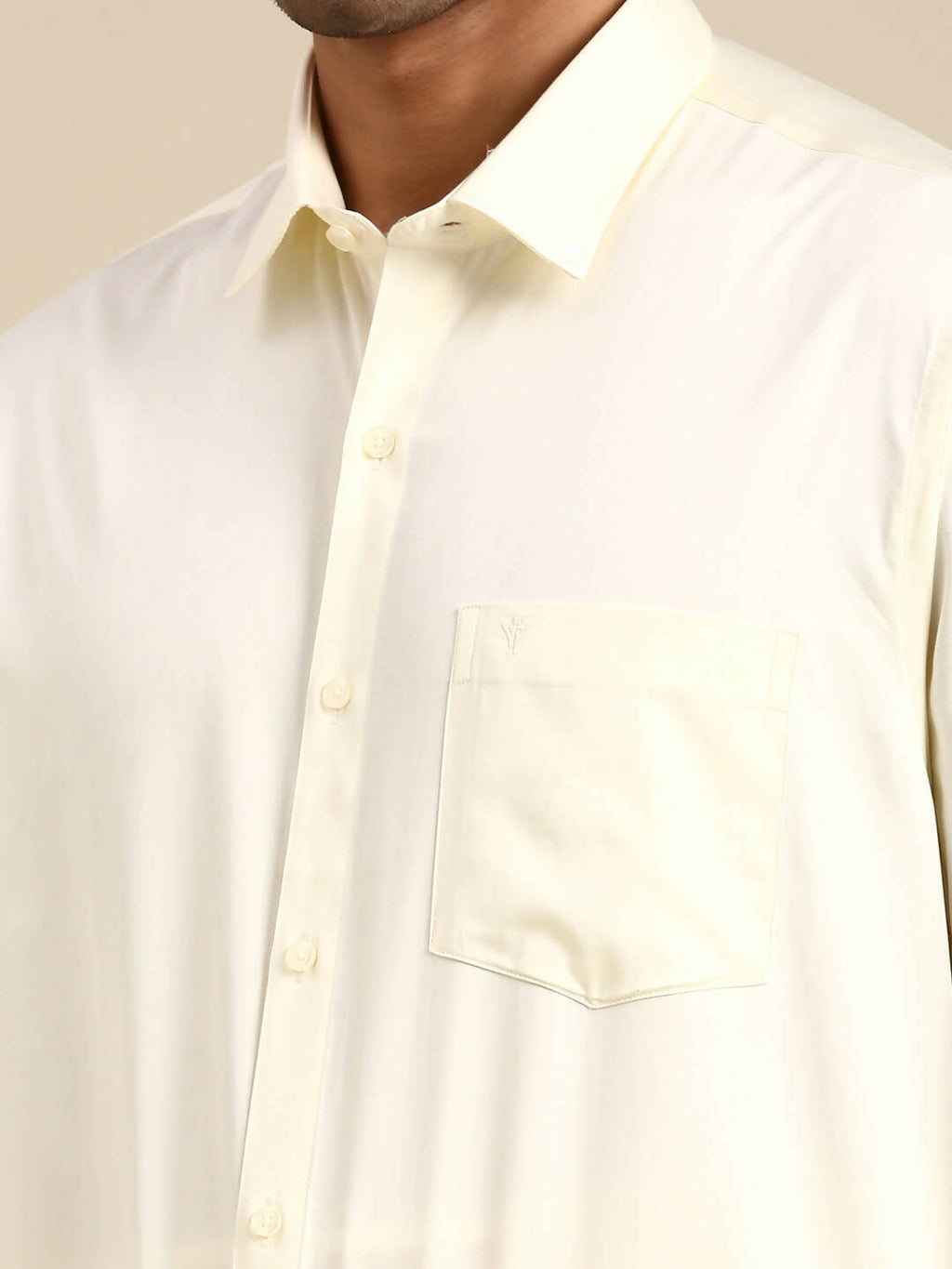 Ramraj Cotton Wedding Cream Zari Dhoti with shirt Bit & Towel Set Akshayam 50k