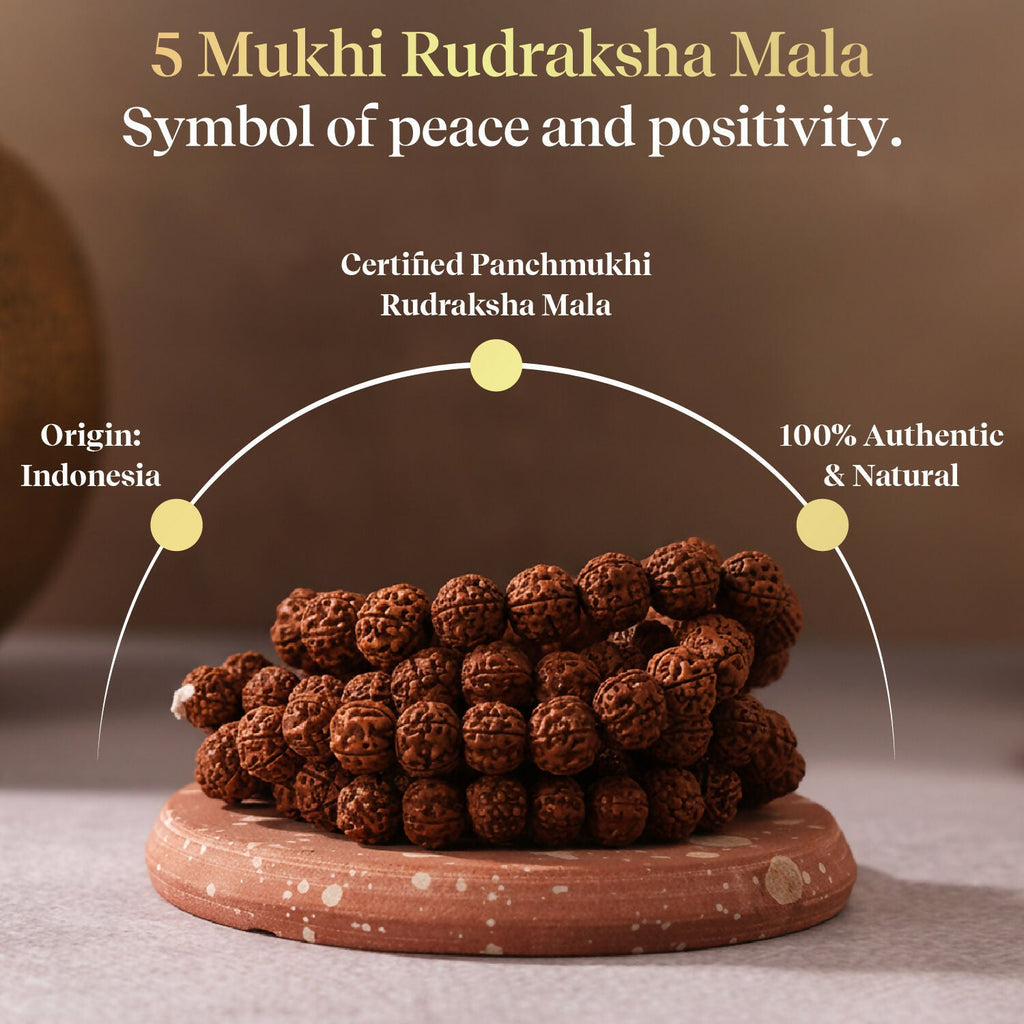 Pujashree Rudraksh Mala Large – Traditional Prayer Mala for Spiritual Healing, Chanting & Devotion