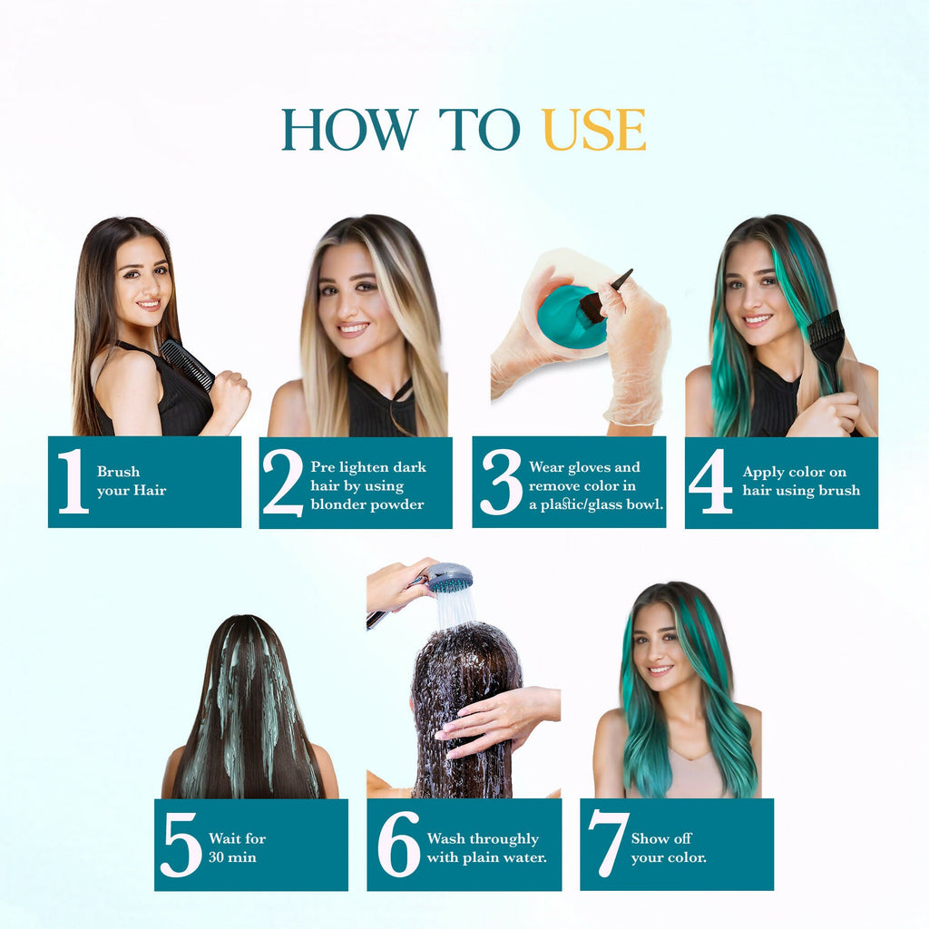 Cosglam Semi Permanent Hair Color for Women & Men (#53 Electric Teal)