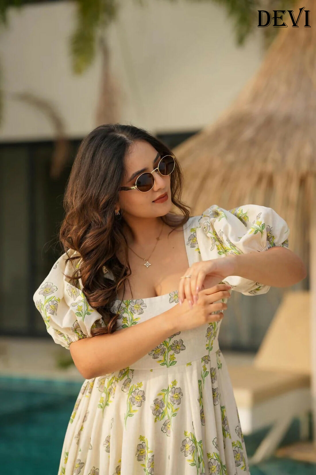 Aayaa Designer Printed Full Flared Gown - Multi Color