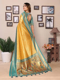 Anaita Dark Golden Tissue Silk With Weaving Saree With Blouse