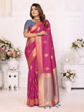 Anaita Rani Pink Silk Weaving Saree With Blouse