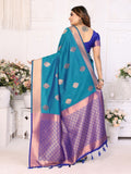Anaita Dark Blue Weaving Saree With Blouse