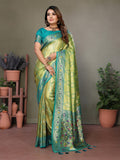 Anaita Light Green Tissue Silk With Weaving Saree With Blouse
