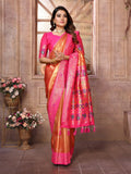 Anaita Dark Golden Tissue Silk With Weaving Saree With Blouse