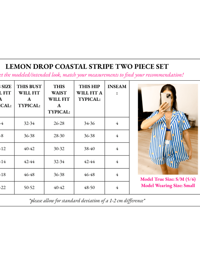 Lemon Drop Coastal Striped Two Piece Set