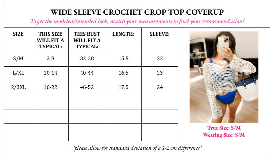 Wide Sleeve Crochet Crop Top Coverup