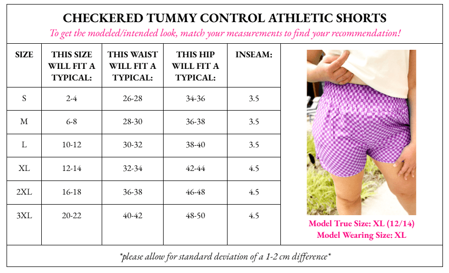 Checkered Tummy Control Athletic Shorts with Pockets