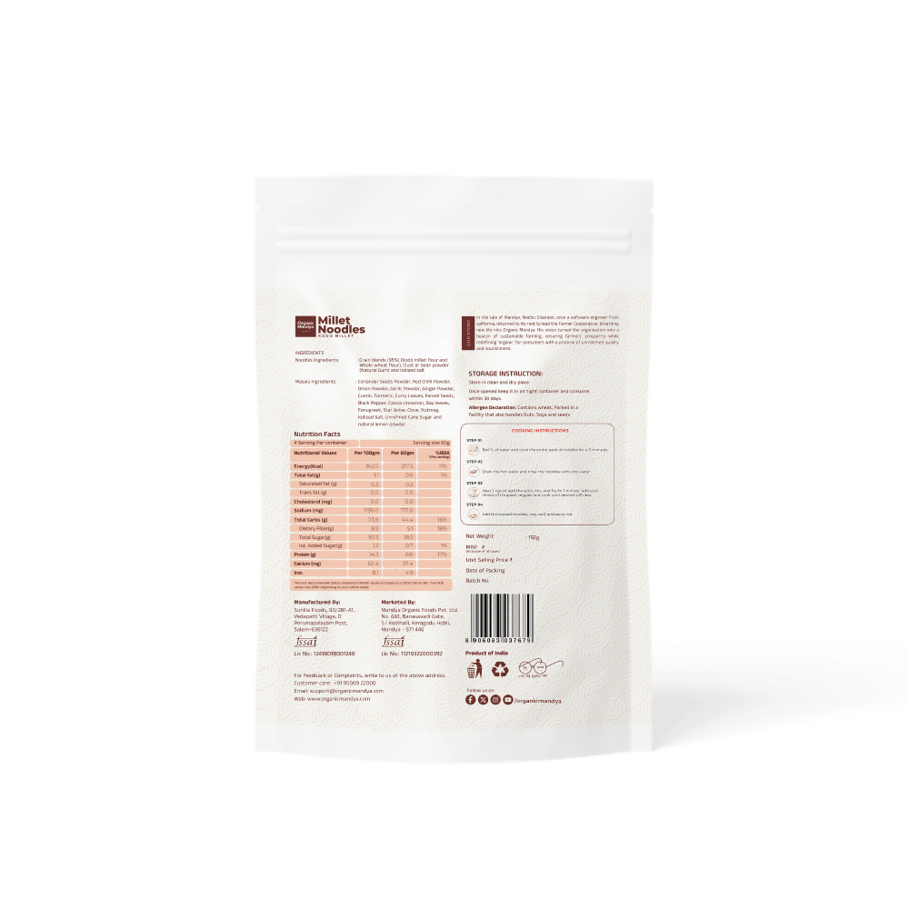 Organic Mandya Kodo Millet Noodles