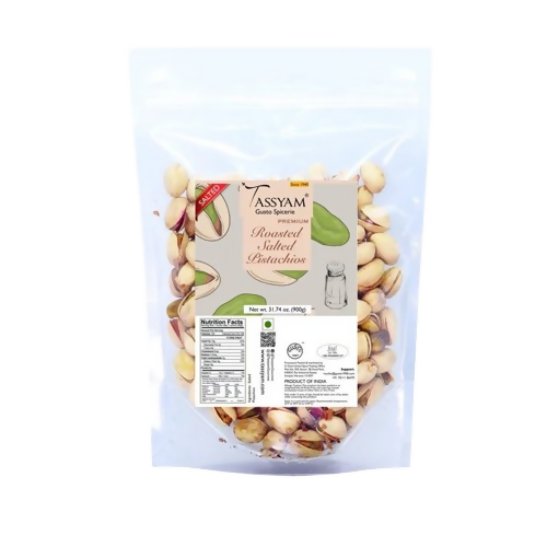 Tassyam Organics Premium Roasted Salted Pistachios Namkeen Pista - Pouch