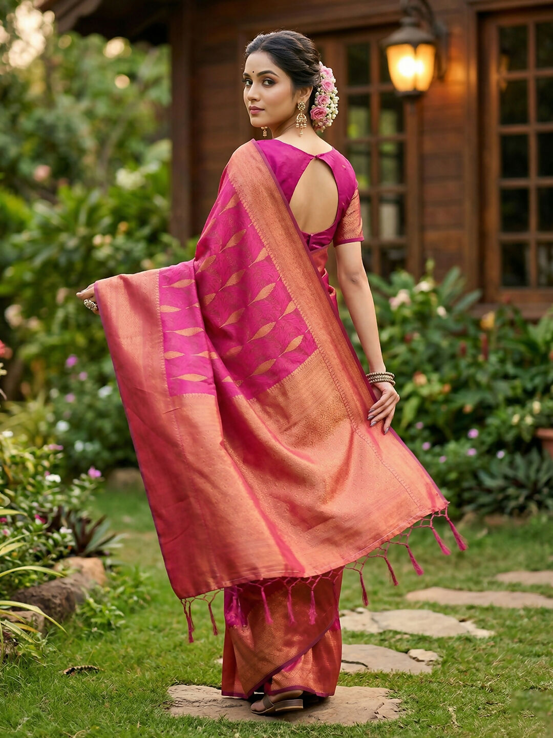 Shree Shyam Fashion Lite Pink Silk Blend Saree