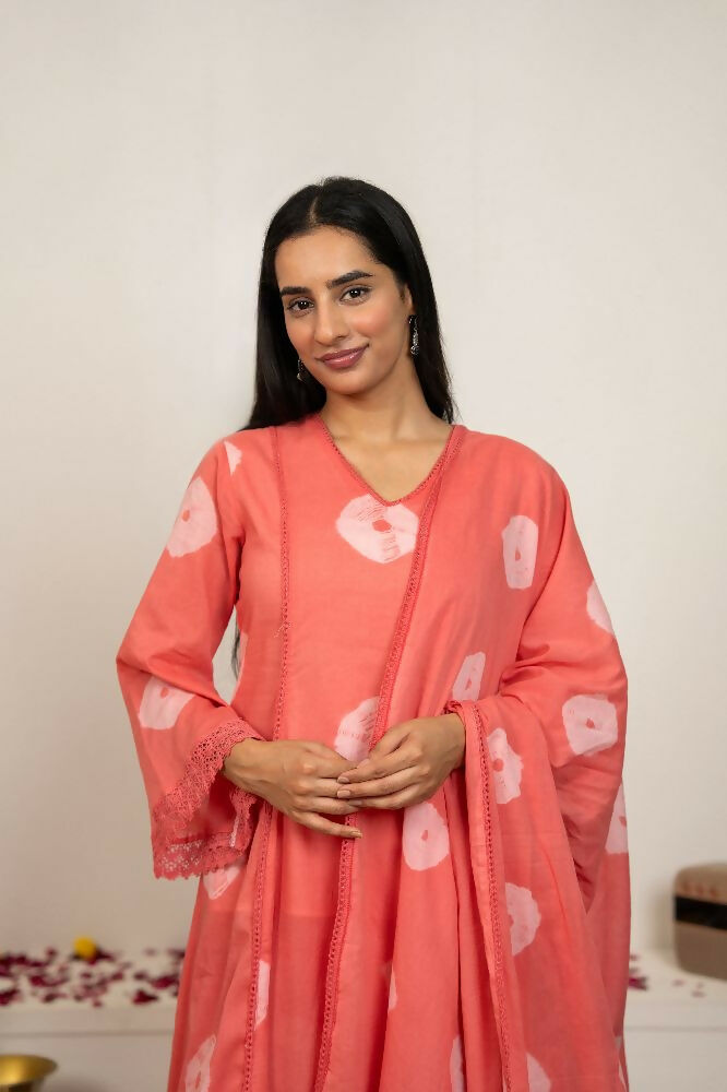 Joban Fashion Pink Tie & Dye Cotton Suit Set
