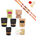 Ghasitaram Best of 7 Sweets and Snacks with Pearl Beads Rakhi Combo