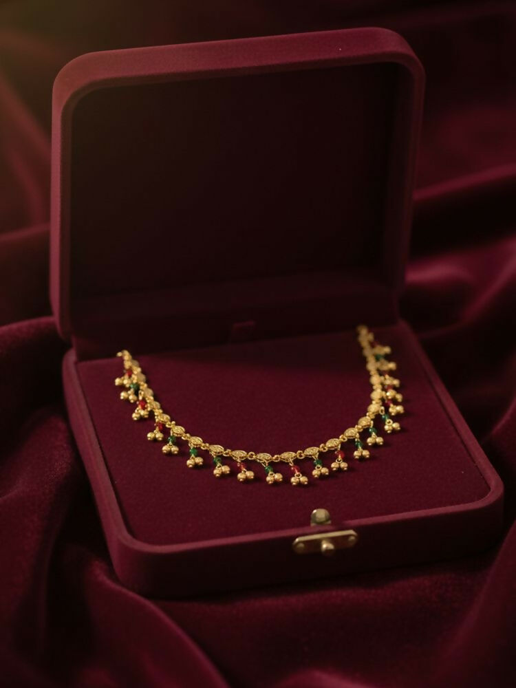 NVR Women Gold Plated Multicolour Minimal chain