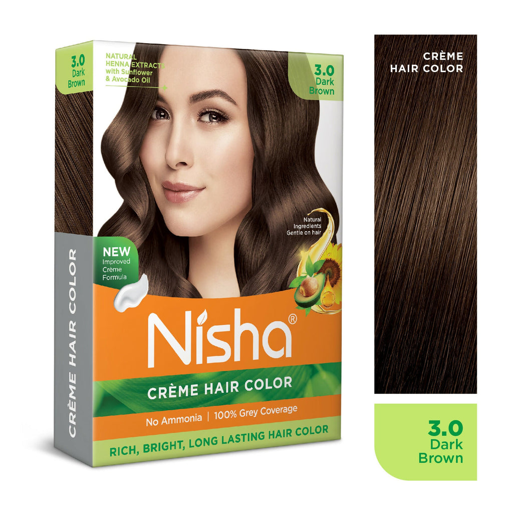 Nisha Creme Hair Color for Women - Dark Brown