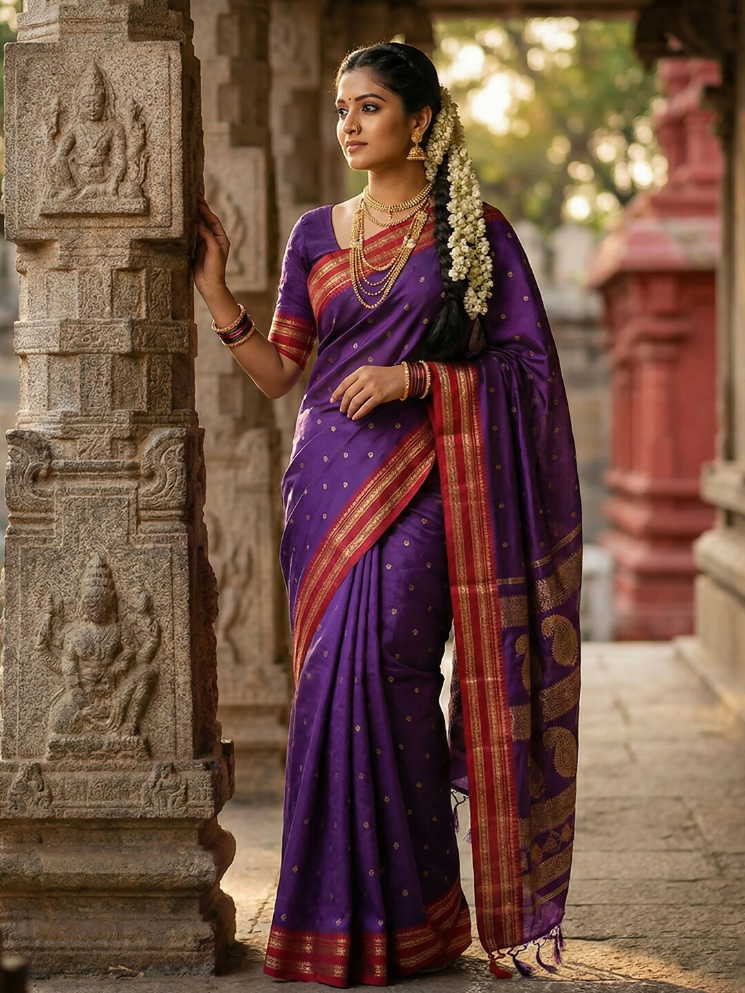 Shree Shyam Fashion Purple Soft Silk Saree
