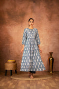 Joban Fashion Blue Floral Hand Block Printed Cotton Kurta Pant Set