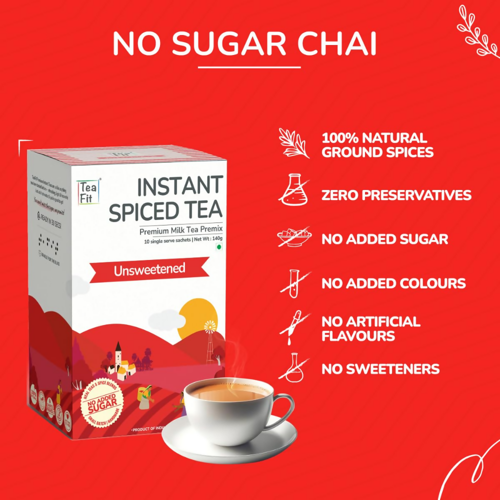 TeaFit Premium Zero Sugar Instant Tea Premix - Masala & Cardamom