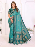 Aastha Fashion Aqua South Soft Silk Zari Weaving Saree