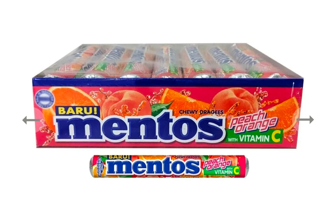Mentos Peach Orange 24pk 37g