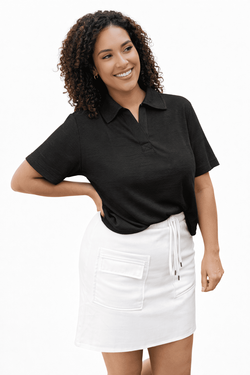 Rory Ribbed Cropped Tennis Tee