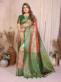 Aastha Fashion Red Banarasi Tissue Silk Weaving Saree
