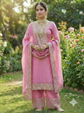 Teeya Creation Baby Pink Color Fendy Silk Embroidery Work Wedding Wear Salwar Suit