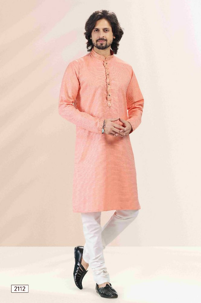 Raivat Ethnic Linen Cotton Pintux Work Kurta Pajama In Pink Colour