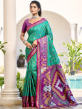 Anaita Sea Green Silk Saree With Blouse Piece