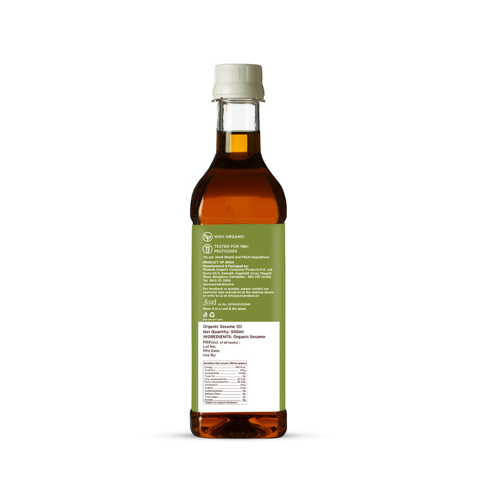 Pure & Sure Organic Cold Pressed Sesame Oil