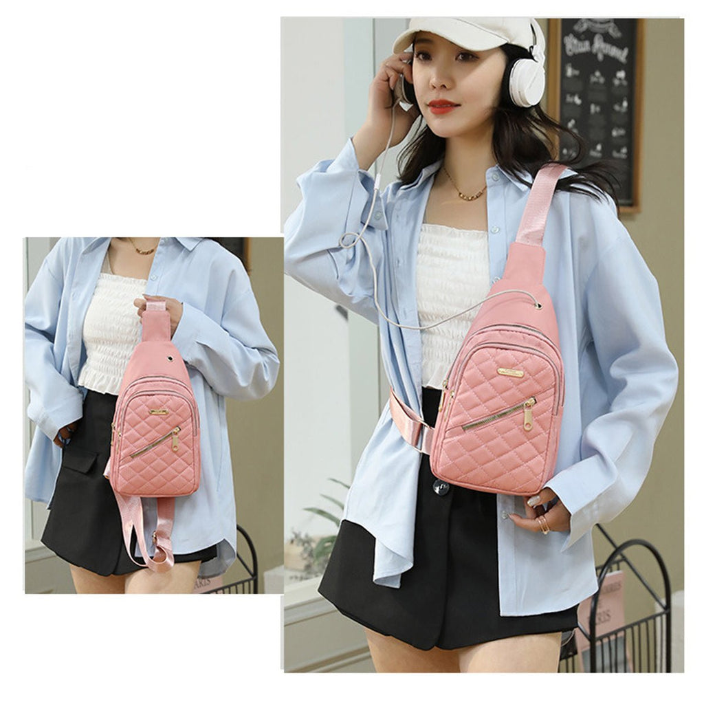Small Chest Sling Backpack Water Resistant Nylon Shoulder Bag