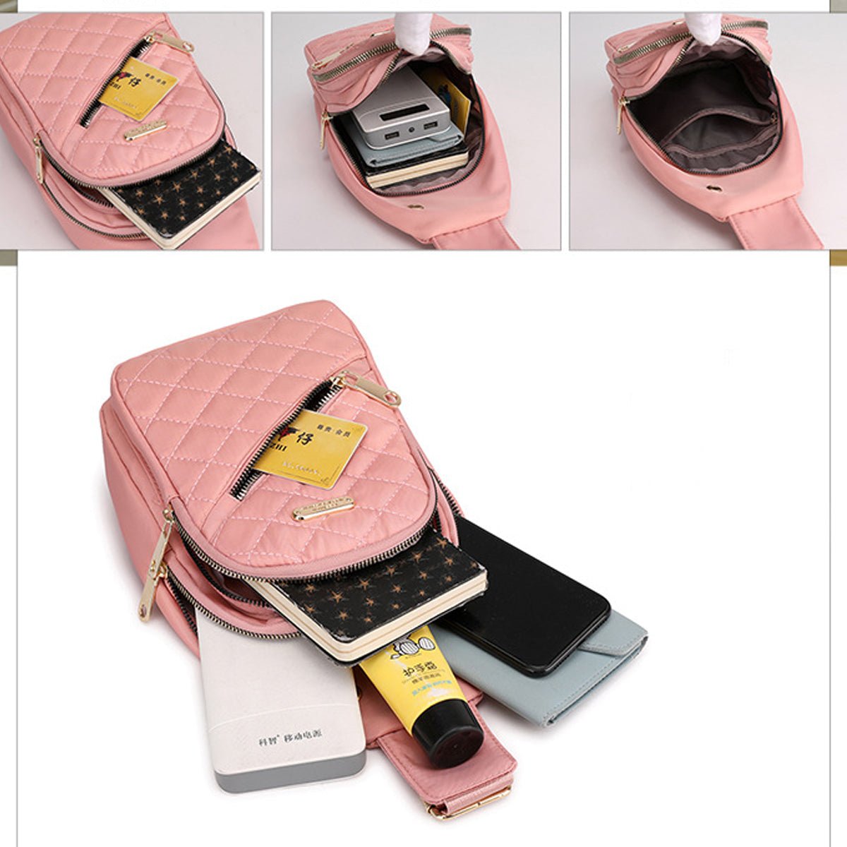 Small Chest Sling Backpack Water Resistant Nylon Shoulder Bag