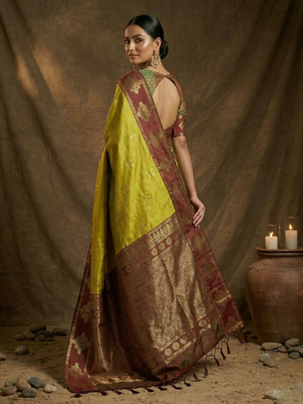 Shree Shyam Fashion Mustard Soft Silk Saree