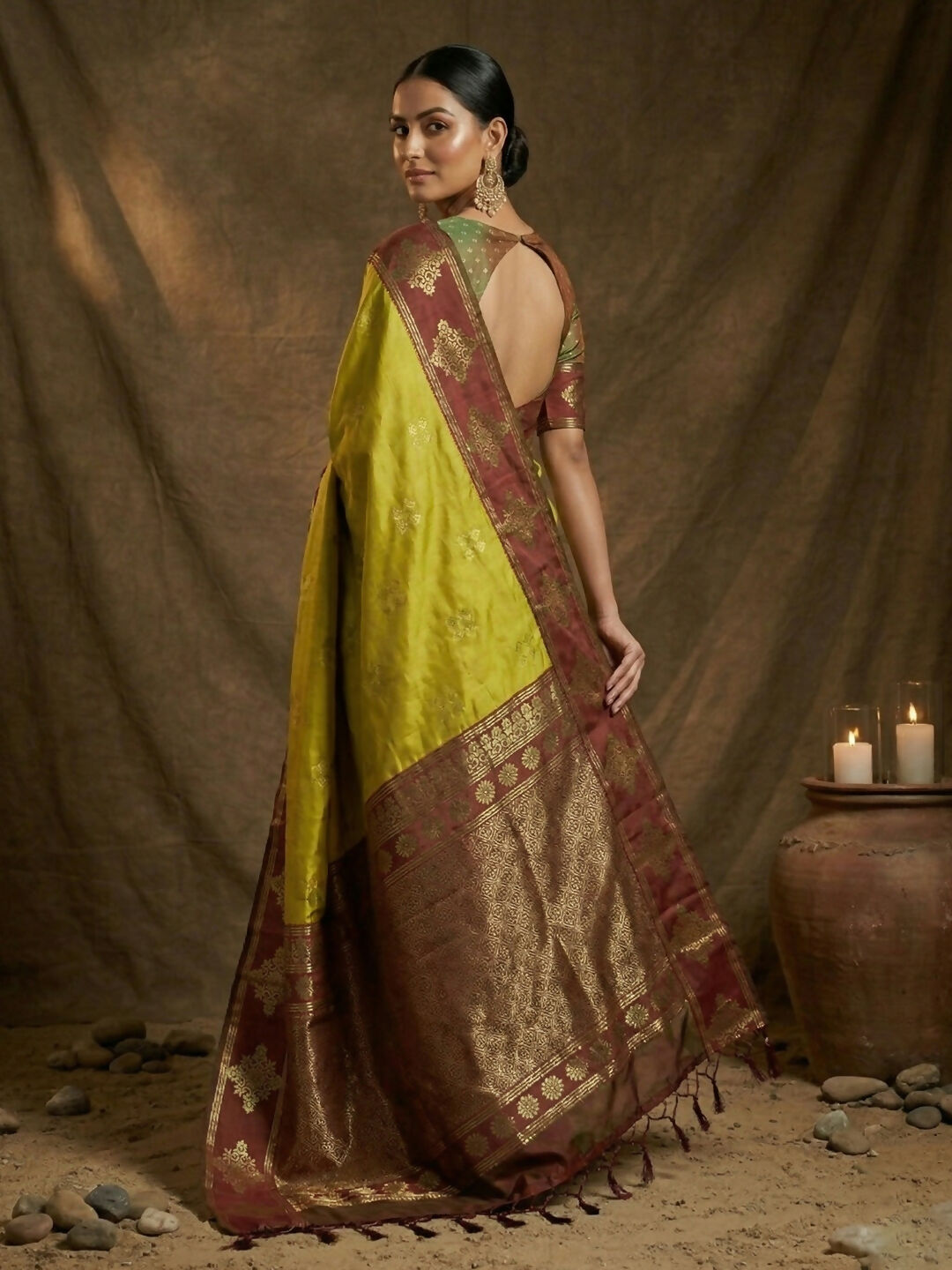 Shree Shyam Fashion Mustard Soft Silk Saree